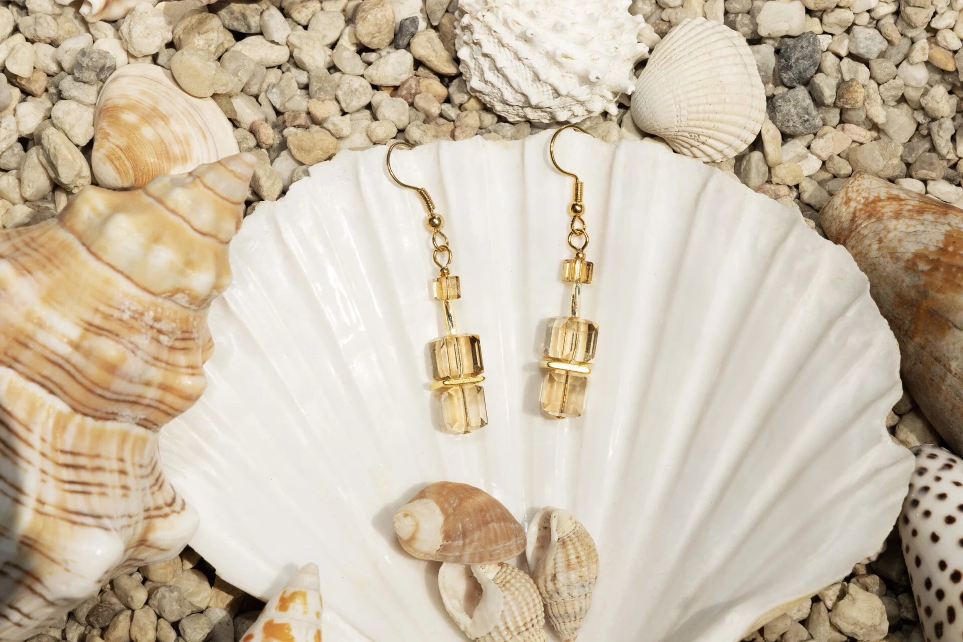 Boucles d'oreilles Éclats de Cristal Caramel